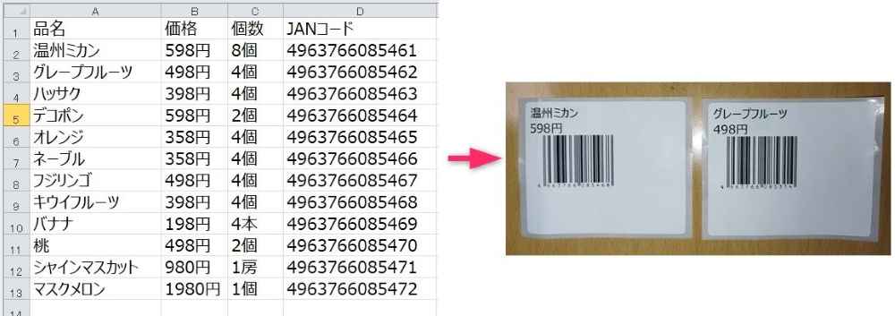 「P-touch Editor」でエクセルデータの使い方